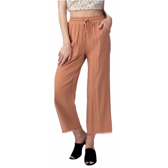 1 L left! 🌎 High Waist Drawstring Tencel Pants - Picture 2 of 6